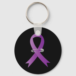Chaveiro Bolsa com Laço Roxo de Conscientização da Epilepsi