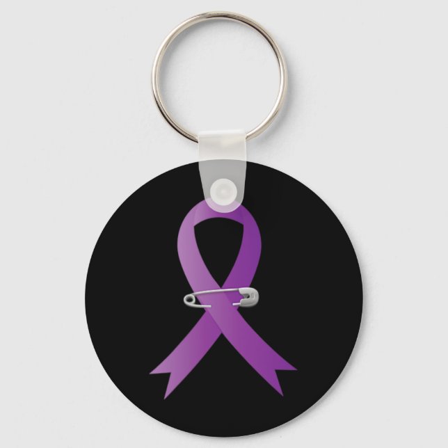 Chaveiro Bolsa com Laço Roxo de Conscientização da Epilepsi (Frente)