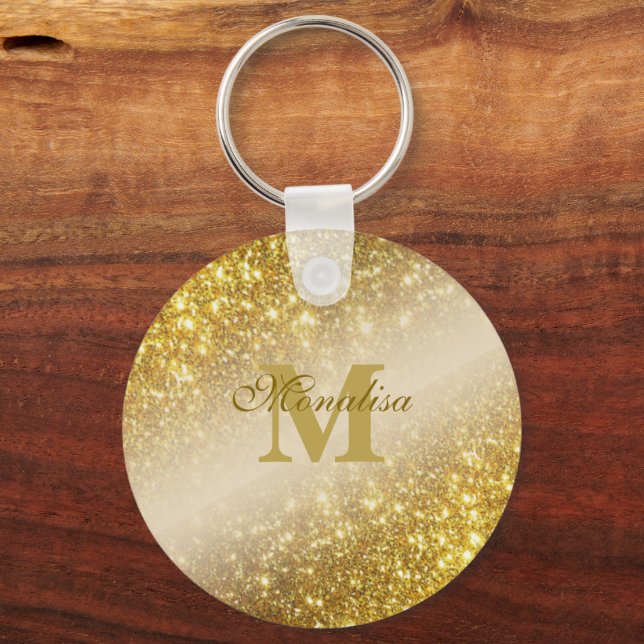 Chaveiro Bolsa personalizado com brilho de ouro (Verso)