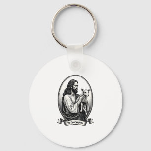 Chaveiro Bom Pastor Jesus Gravura Vintage Camisa Fé