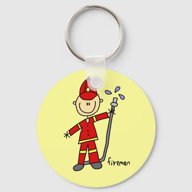 Chaveiro Bombeiro Boneco de Palito (Frente)
