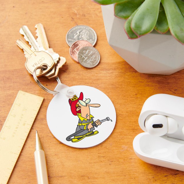 Chaveiro Bombeiro engraçado com resposta de emergência (Criador carregado)