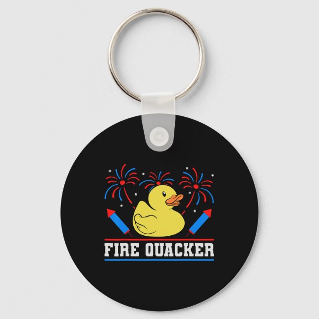 Chaveiro Bombeiro Quacker Rubber Duck 4 de julho (Frente)