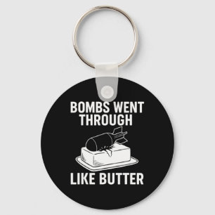 Chaveiro Bombs Like Butter – Citações Políticas Engraçadas