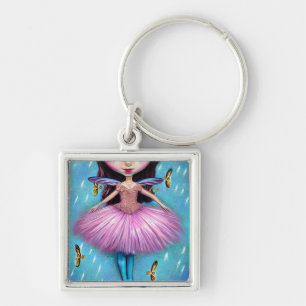 Chaveiro Boneca Ballerina Rosa com Asas