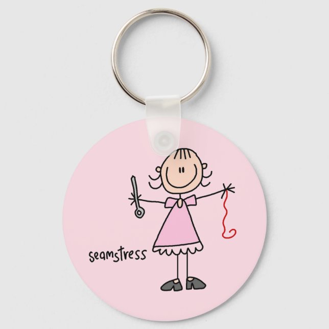 Chaveiro Boneca de Costureira em Stick Figure (Frente)