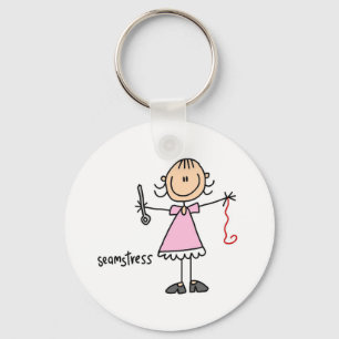 Chaveiro Boneca de Costureira em Stick Figure