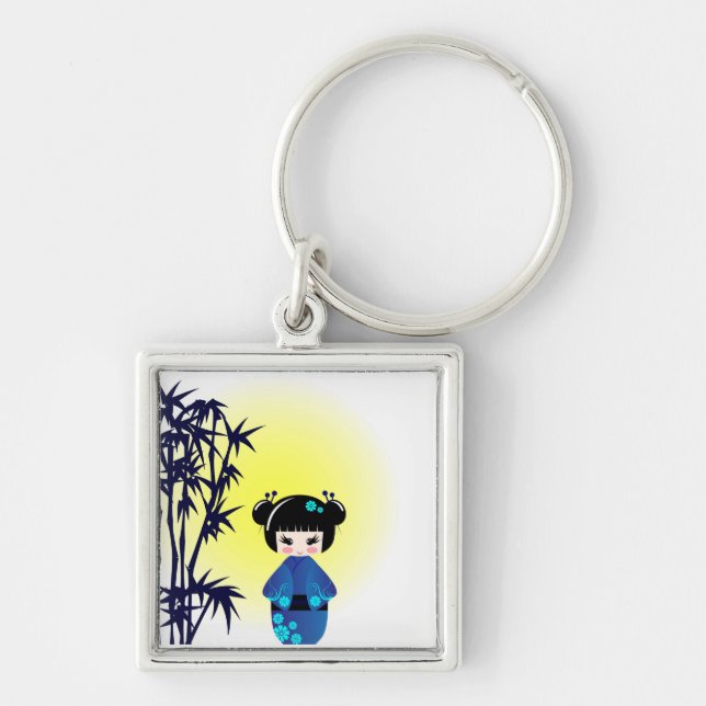 Chaveiro Boneca e bambu de Kokeshi (Frente)