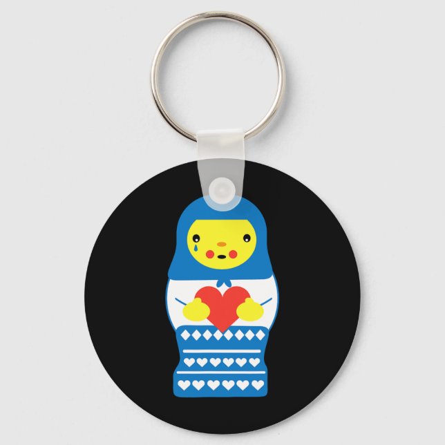 Chaveiro Boneca Matryoshka da Ucrânia Chora (Frente)