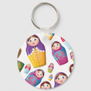 Chaveiro Boneca Matryoshka - Padrão de Bonecas Russas Aninh