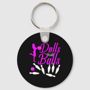 Chaveiro Bonecas com Boliche Camisa Engraçada Boliche