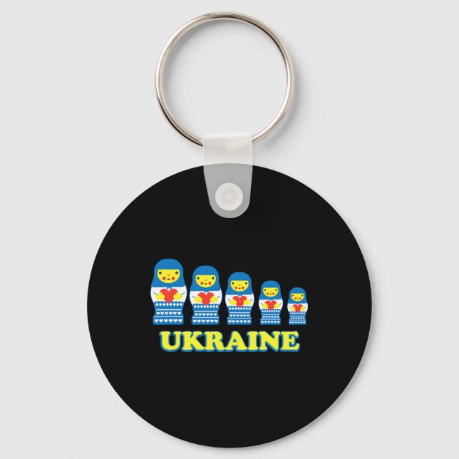 Chaveiro Bonecas Russas de Ucrania com Corações  (Frente)