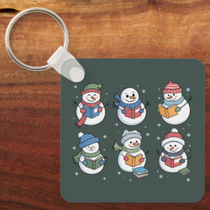 Chaveiro Boneco de Neve Amante de Livros Presente de Leitur