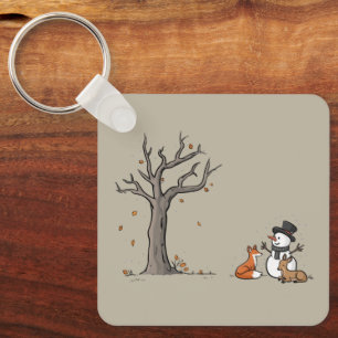 Chaveiro Boneco de Neve de Natal Raposa e Cervo Animal da F
