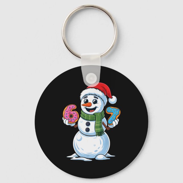 Chaveiro Boneco de Neve Engraçado Seis Sete 67 Sorvete Nata (Frente)