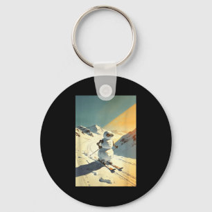 Chaveiro Boneco de neve esquiando 