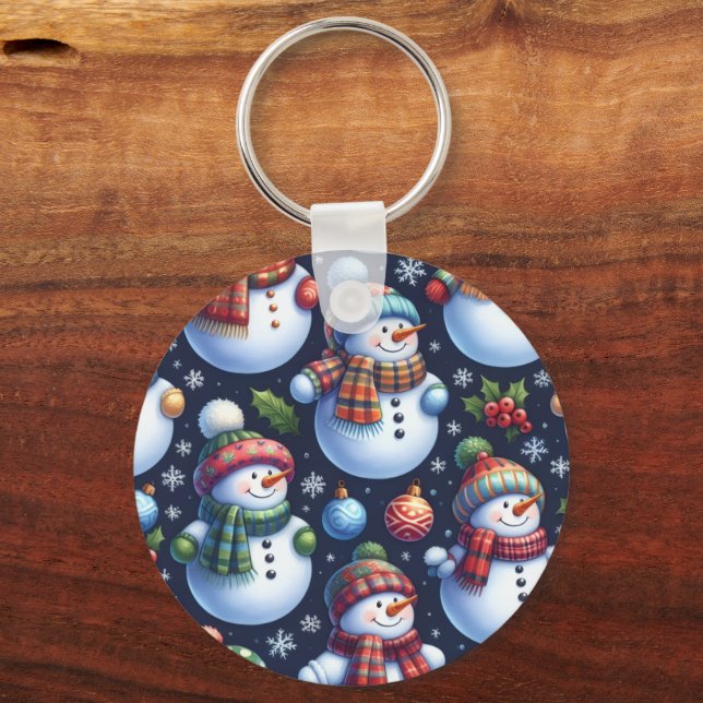 Chaveiro Boneco de Neve Festivo Aconchegante (Frente)