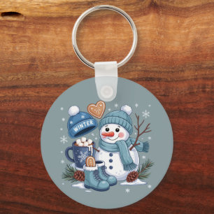 Chaveiro Boneco de Neve Fofo Vibrações da Temporada de Inve