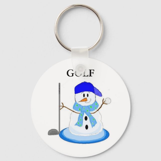 Chaveiro Boneco de Neve Golfista (Frente)