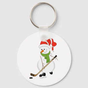 Chaveiro Boneco de Neve Jogando Hóquei