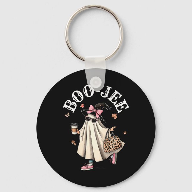 Chaveiro Bonita Boo Jee Ghost Halloween Leopard Ghost Coffe (Frente)