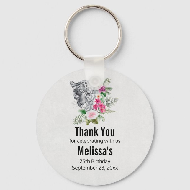 Chaveiro Bonita Cabeça-Leopardo — Favor da Aquarela (Frente)