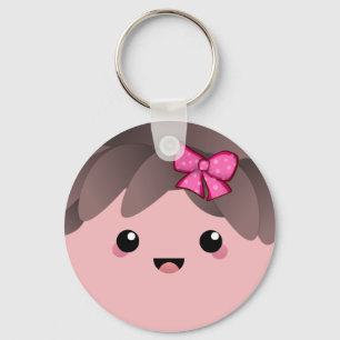 Chaveiro Bonita cara feliz kawaii boneco de desenho japonês