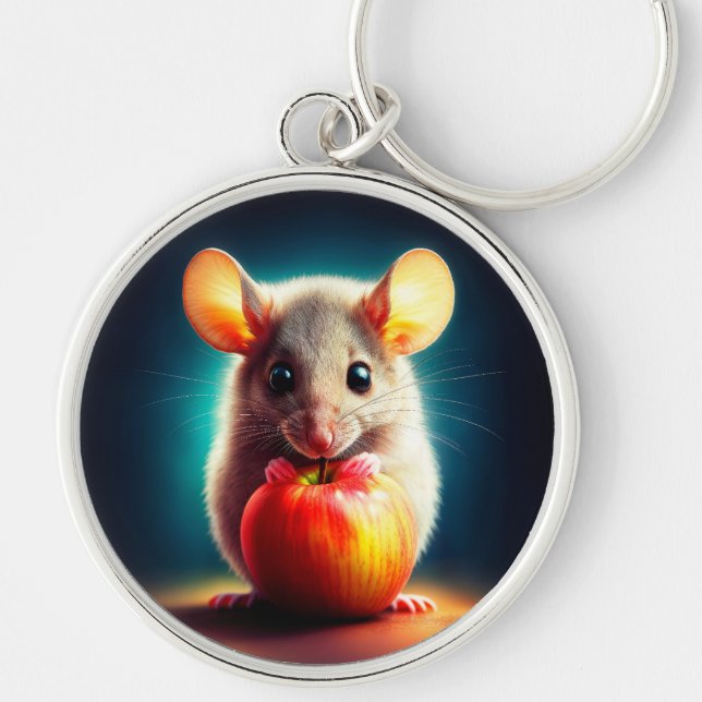 Chaveiro Bonita comida de maçã vermelha de pelúcia de fanta (Frente)