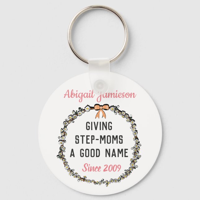 Chaveiro Bonita Floral Mãe Dia de as mães Feliz (Frente)