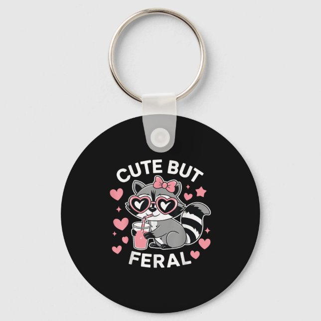 Chaveiro Bonita Mas Feral Racoon Nk Gles Toddler Raparigas  (Frente)