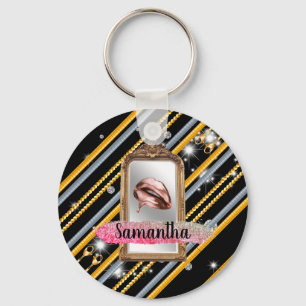Chaveiro Bonita Menina Dotada Personalizada para Chic Elega