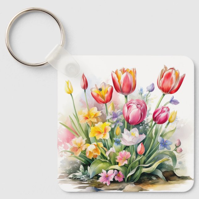 Chaveiro Bonita Tulip Flower Keyring (Frente)