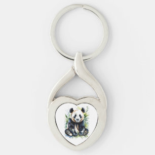 Chaveiro Bonita Watercolor Panda Bear