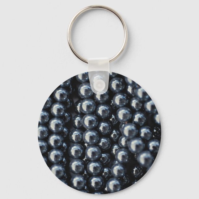 Chaveiro Bonitas miçangas de Hematita em cordas (Frente)