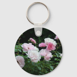 Chaveiro bonito arbustos cor-de-rosa e rosa branca. Floral,