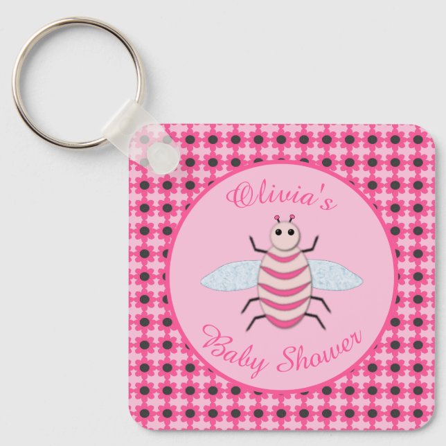 Chaveiro Bonito Bebê Rosa Personalizada Salve a Data (Frente)