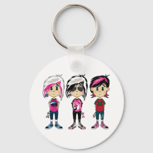 Chaveiro bonito das meninas do punk de Emo