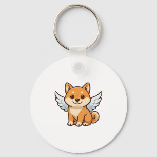 Chaveiro Bonito desenho animado Shiba Inu anjo felicidade d