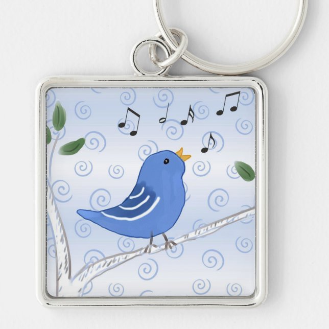 Chaveiro bonito do Bluebird do canto (Frente)