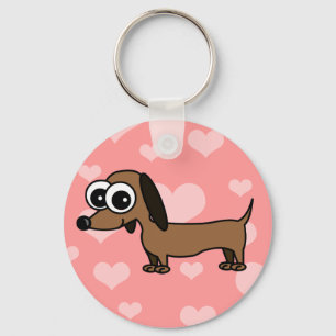 Chaveiro bonito do Dachshund - rosa