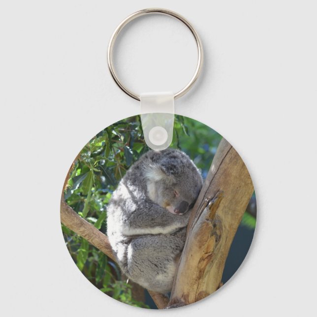 Chaveiro Bonito Dormindo Koala em árvore (Frente)