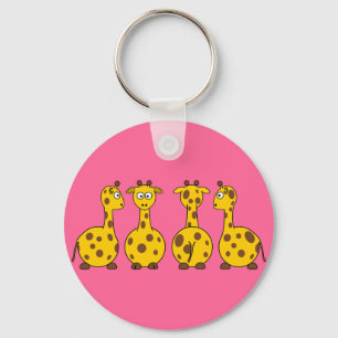 Chaveiro bonito dos girafas dos desenhos animados