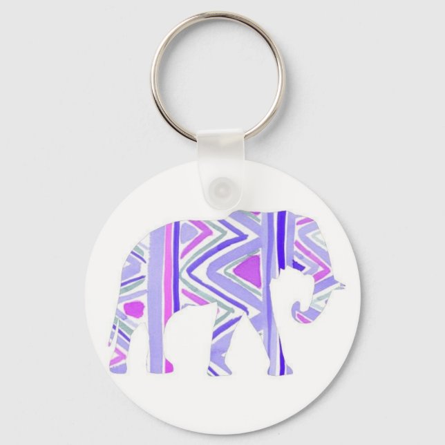 Chaveiro Bonito Elefante Roxo (Frente)