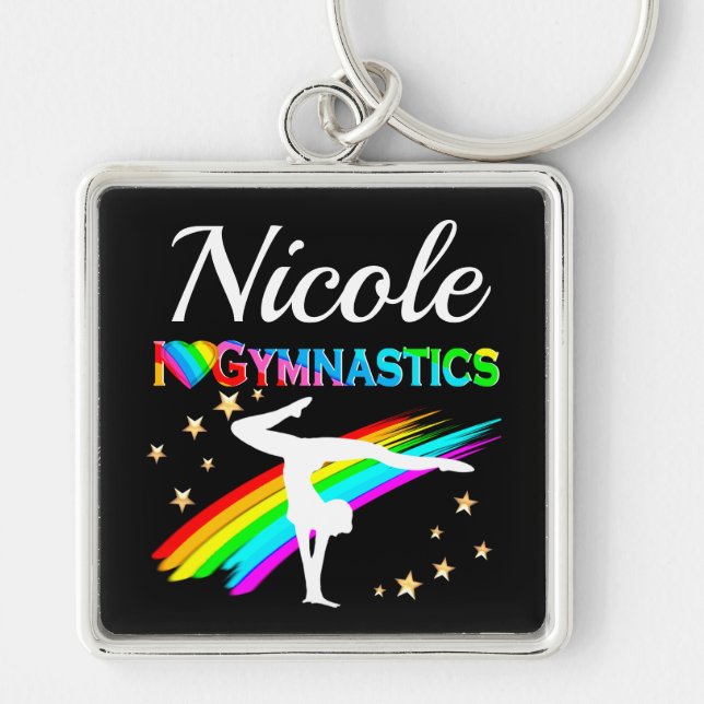 CHAVEIRO BONITO EU AMO GINÁSTICA DESIGN PERSONALIZADA (Frente)