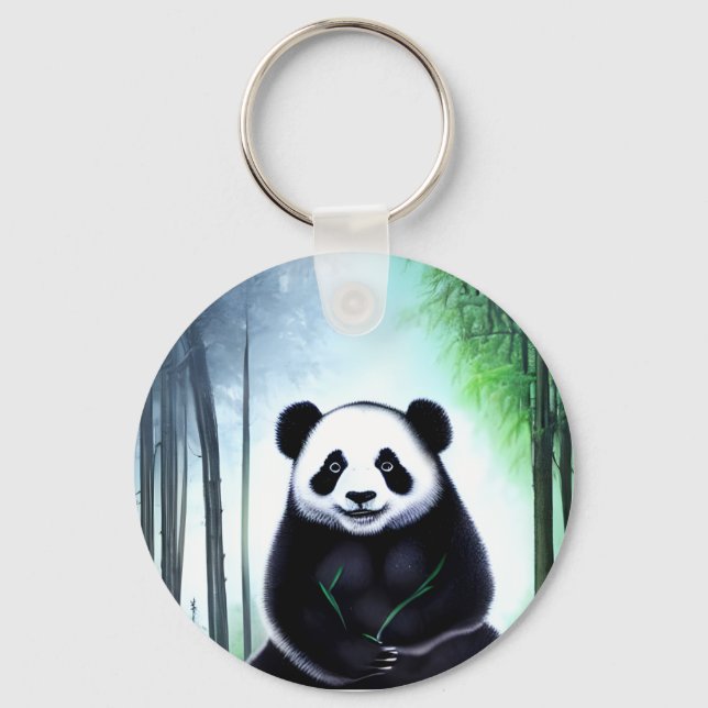 Chaveiro Bonito, Fofinho Pequeno Urso de Panda (Frente)