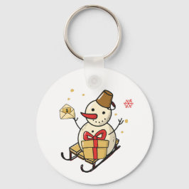 Chaveiro Bonito Neve Em Um Sled