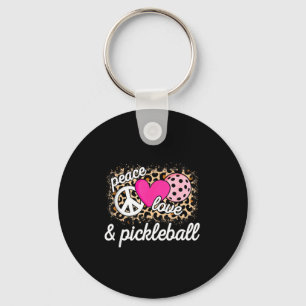 Chaveiro Bonito paz amor jogador de pickleball engraçado pi