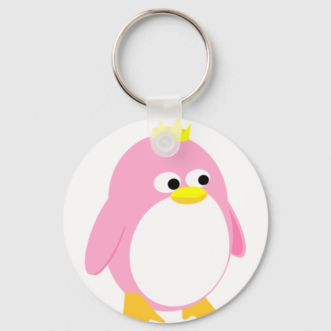 Chaveiro Bonito Princesa Rosa Pinguim, desenho animado (Frente)