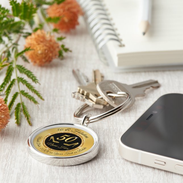 Chaveiro Bonitos presentes personalizados no 50º aniversári (Lateral)