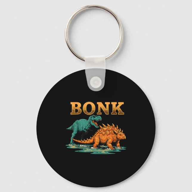Chaveiro Bonk Dinosaur Funny Prehistoric Humor Design  (Frente)